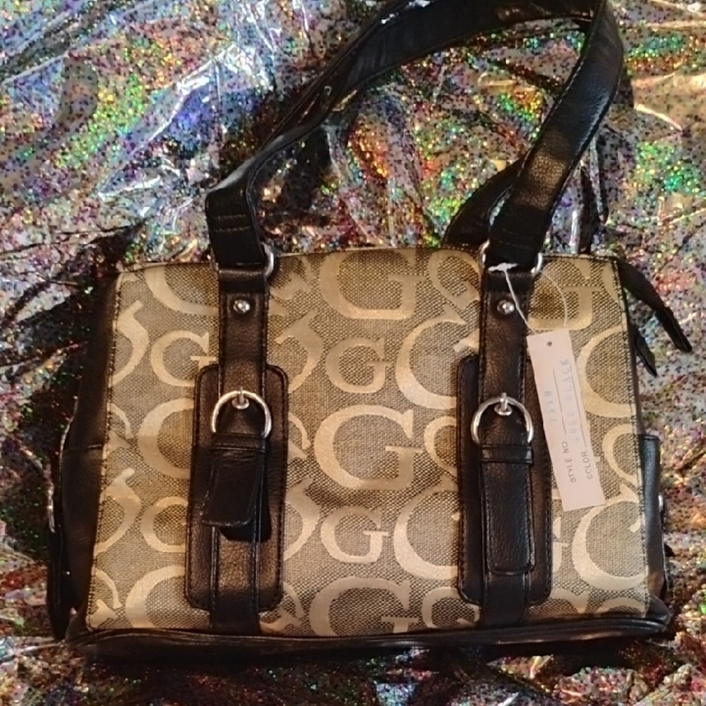 Stylish Black and Tan Handbag